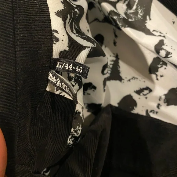 Men’s Affliction “Live Fast” black corduroy blazer